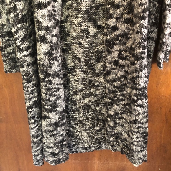 Sundance Black White Cable Knit Longline Cardigan Coat Duster Sweater Boho Soft - Picture 10 of 15